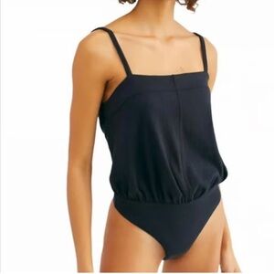 Free People Intimately Marissa Sleeveless Thong Bodysuit Black Women Size Medium